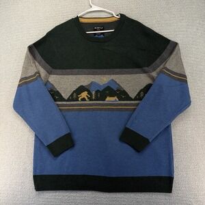 Kavu Highline Jacquard Knit Sweater Mens 2XL Sasquatch Myth Mountains Wool Blend